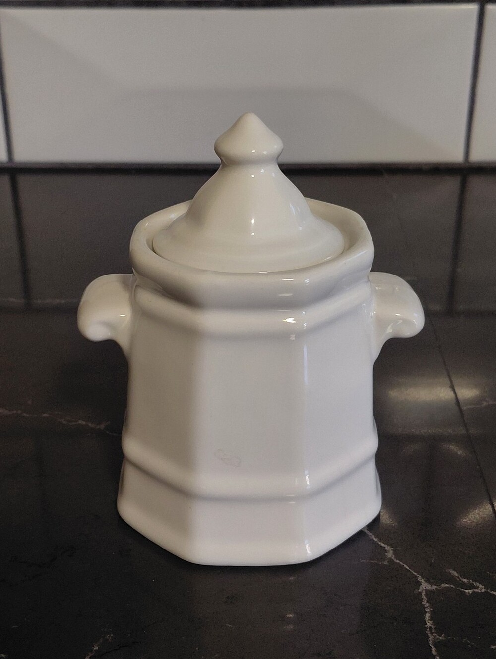 Pfaltzgraff "Heritage" White Ceramic Covered Sugar Jar